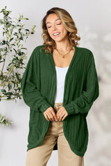 Trendsi Basic Bae Full Size Ribbed Cocoon Cardigan - Shirts
