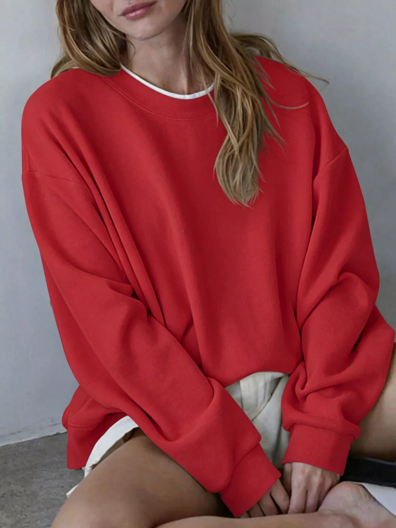 Trendsi Oversized Crew Neck Sweatshirt -