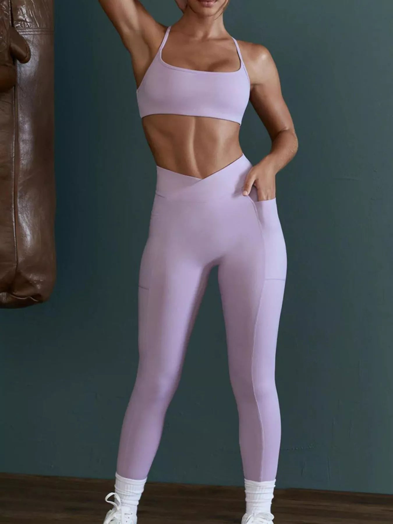 Trendsi Seamless Cross-Waist Cami and Leggings Active Set -