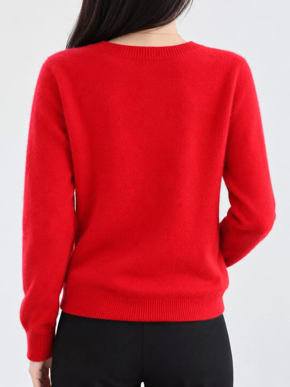 Ribbed cardigan, red back