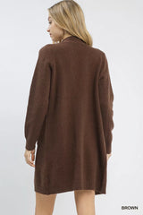 Trendsi Umgee Button-Down Longline Sweater Cardigan with Front Pockets -