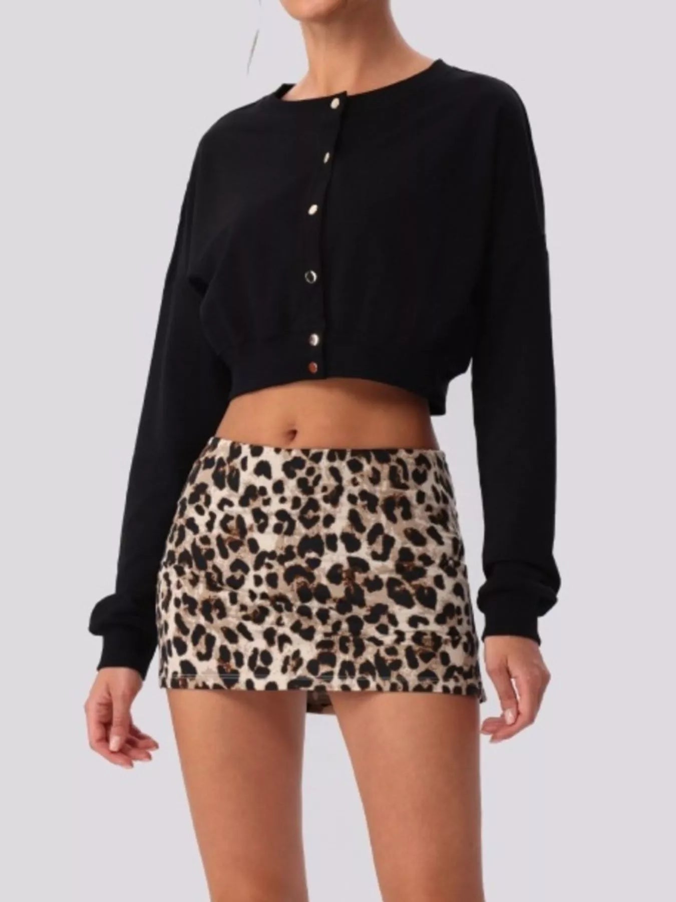 Trendsi Cropped Button-Down Active Cardigan -