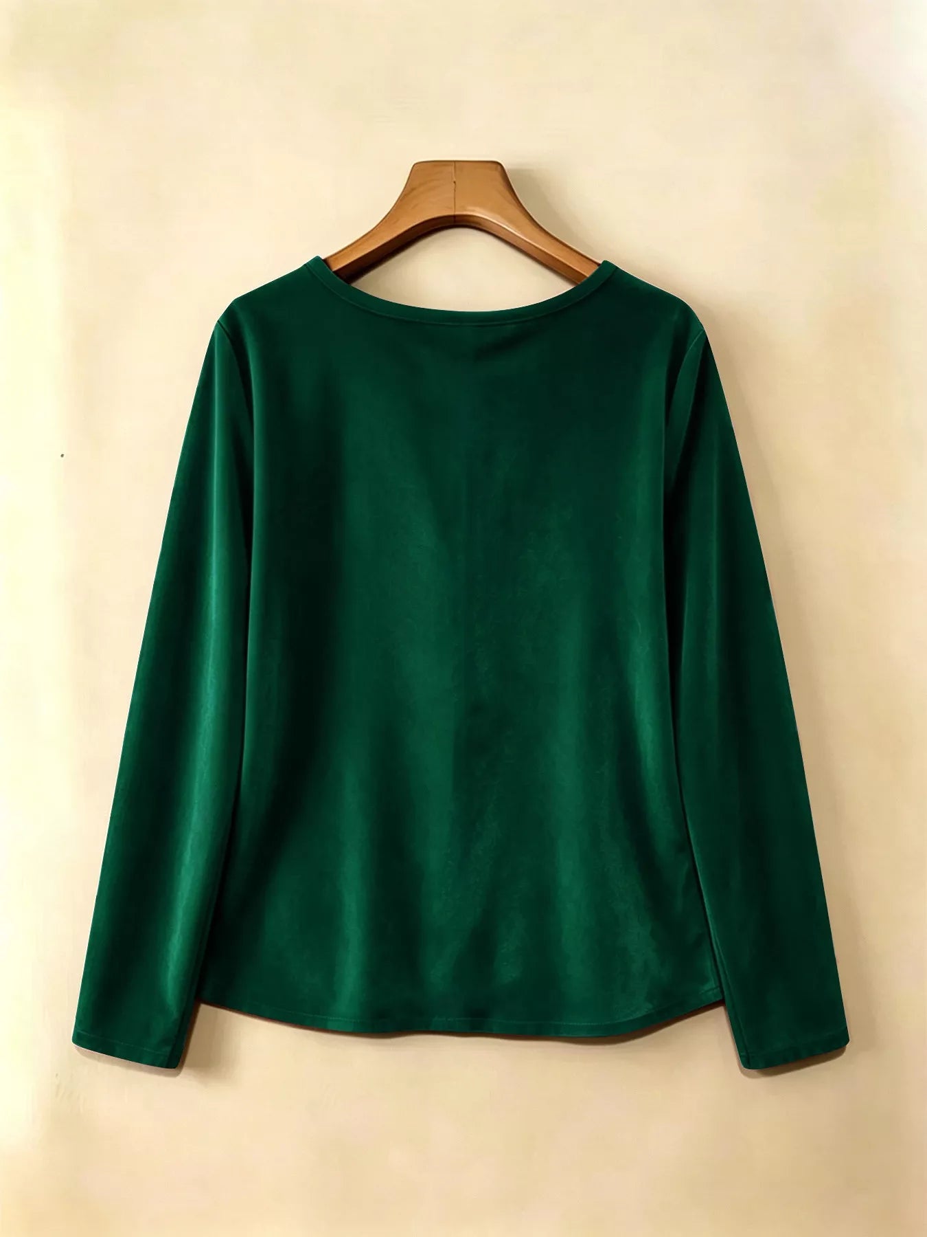 Trendsi Velvet Long Sleeve Ruched Top -