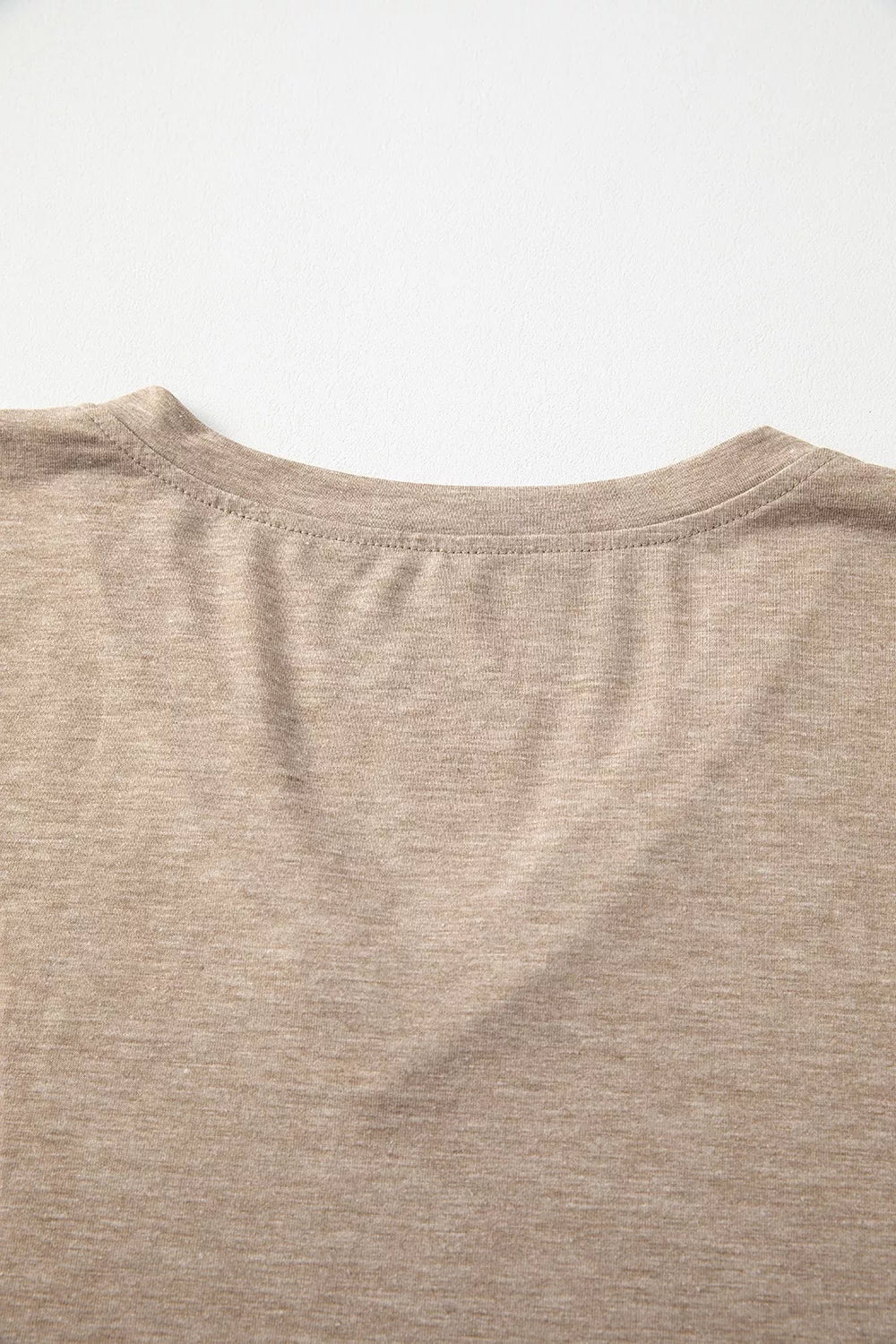 Trendsi Solid Color V Neck Long Sleeve Stretchy Top -
