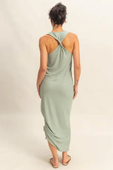 Trendsi HYFVE Scoop Neck Side Tie Detail Midi Dress -