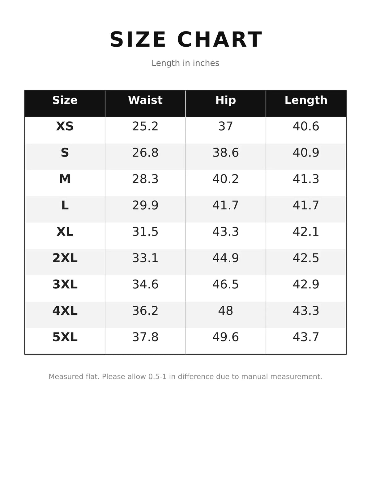 Size chart for high-waisted rhinestone wide-leg jeans