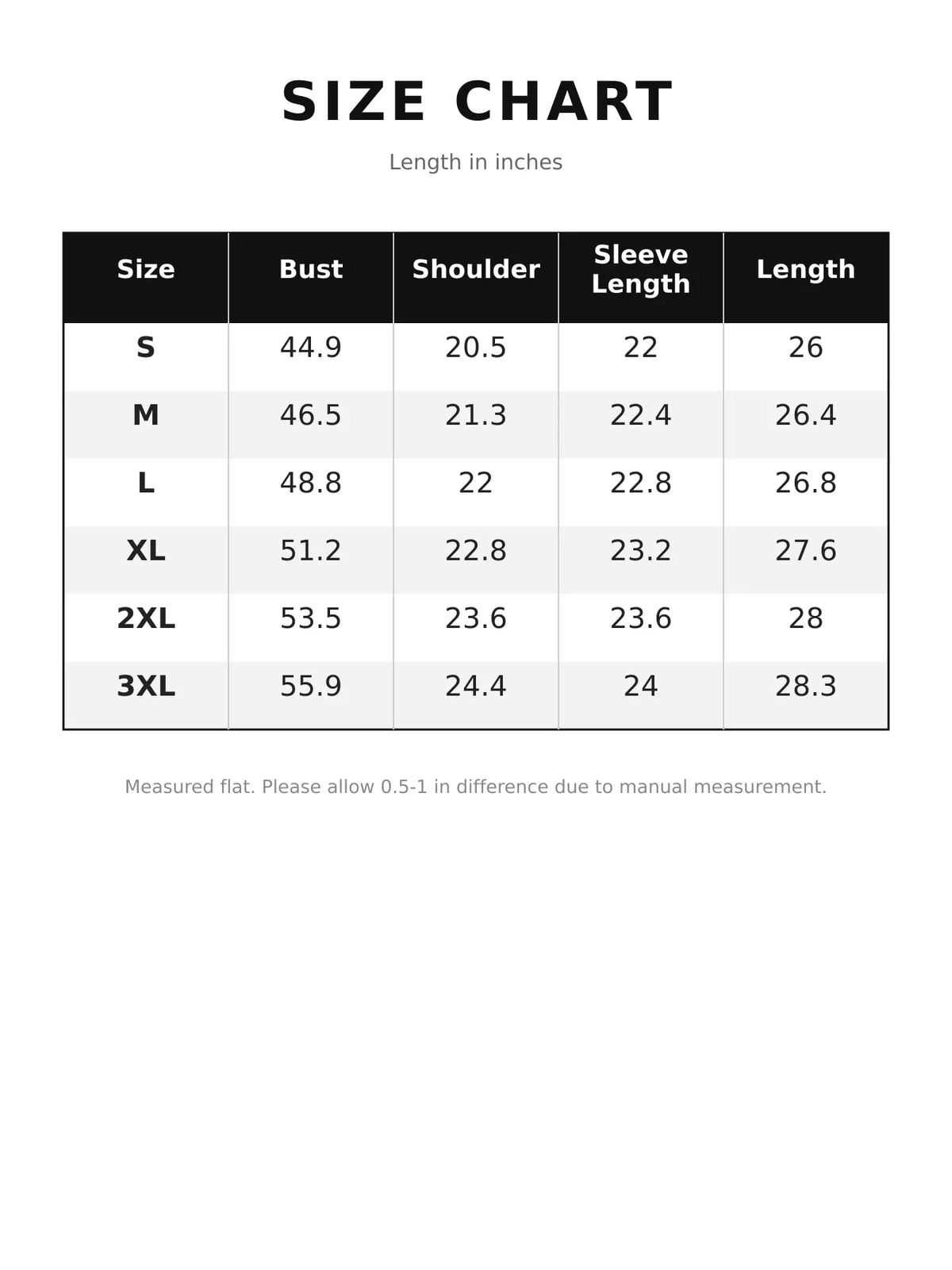 Size chart for kangaroo pet pouch hoodie