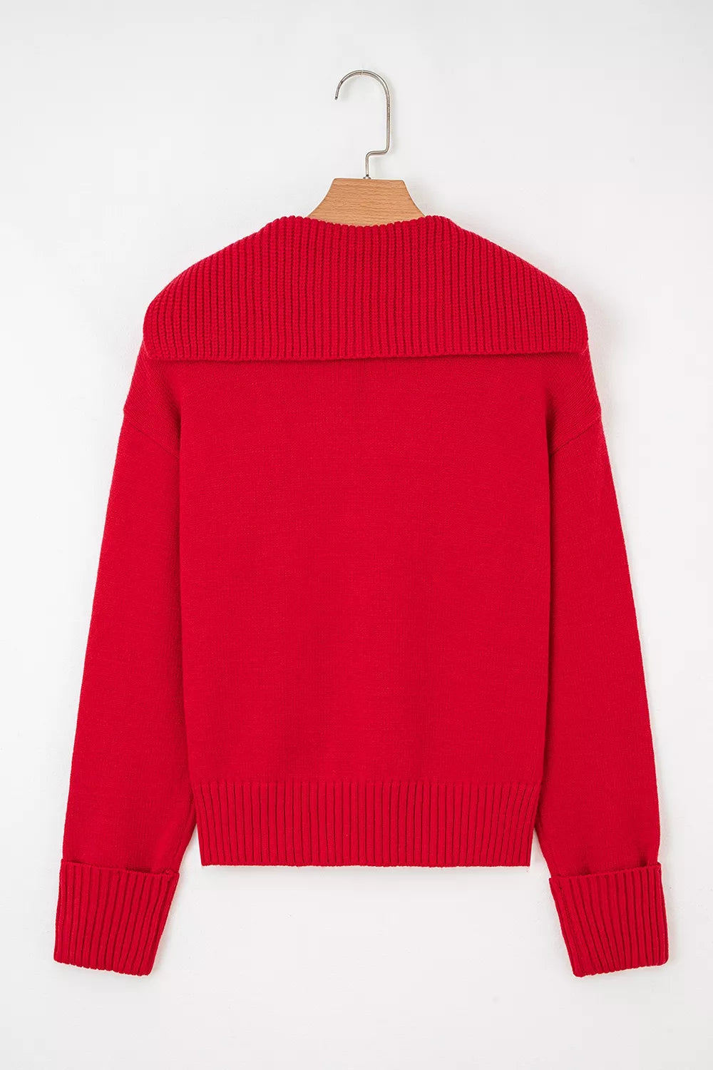 Trendsi Ribbed Hem Long Sleeve Sweater -