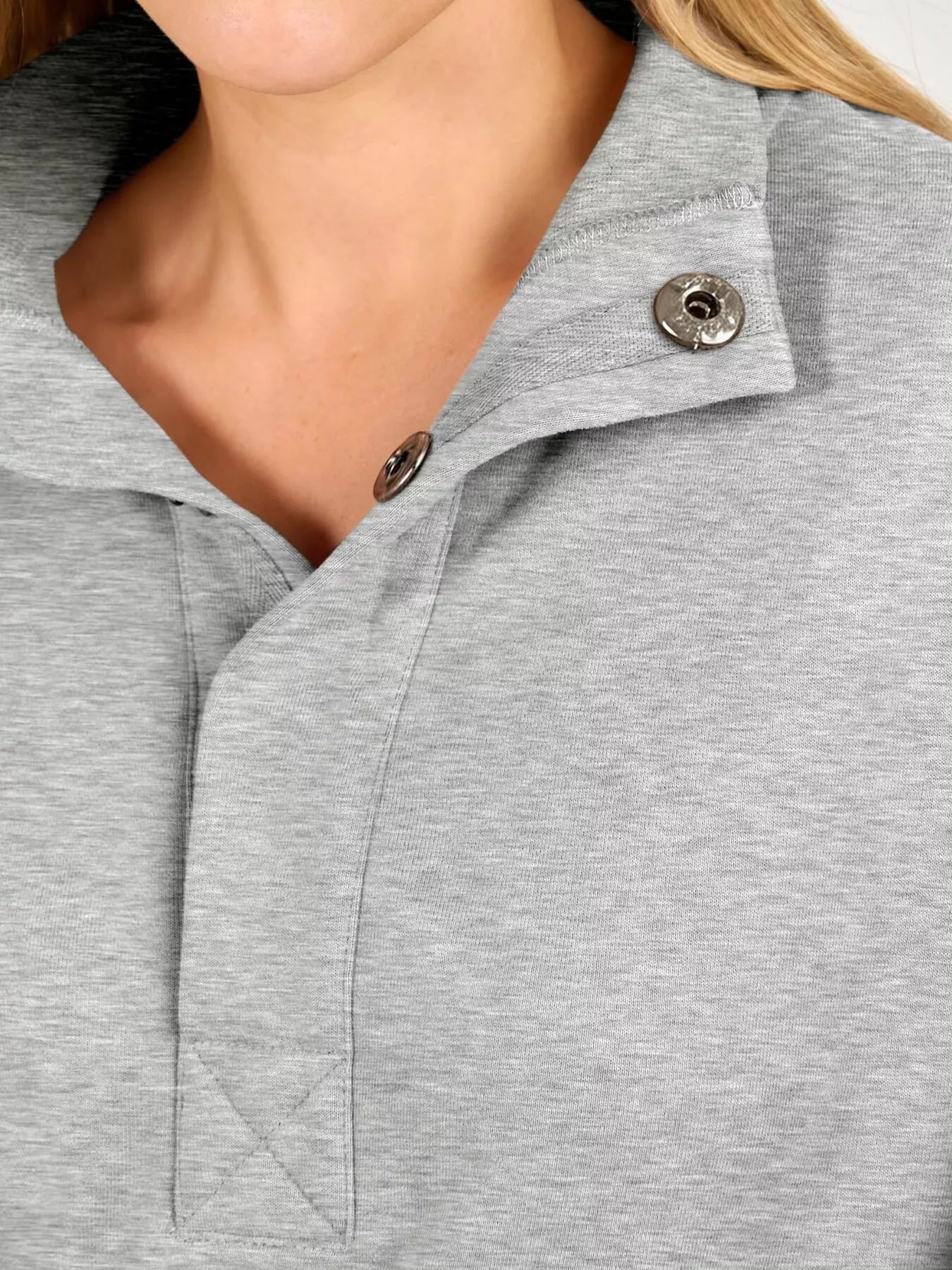 Trendsi Half Snap Dropped Shoulder Sweatshirt -