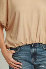 Trendsi Umgee Mini Texture Checkered Bubble Hem Top -