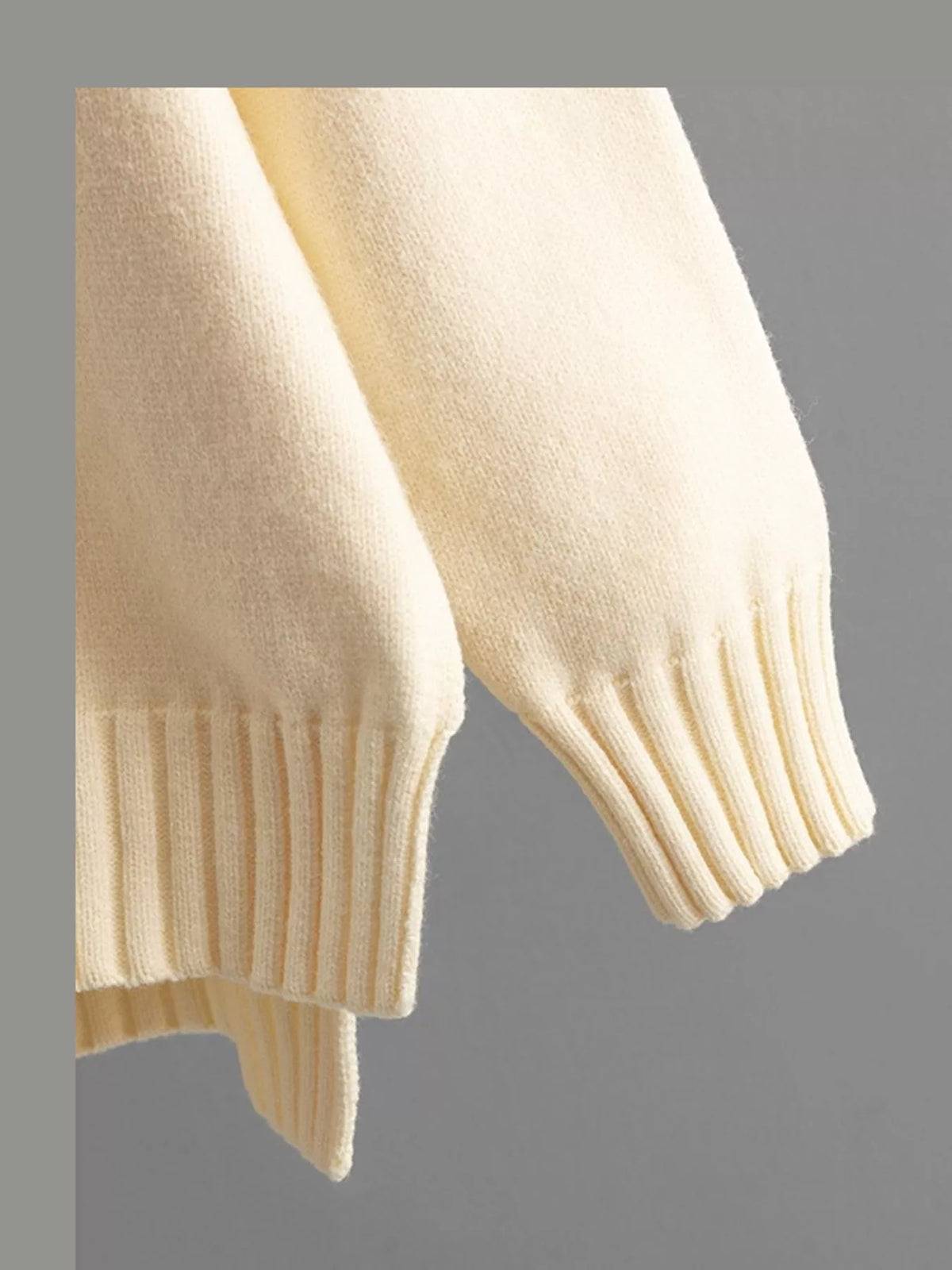 Mock Neck Sweater and Wide-Leg Pants Knit Set — construction details