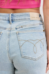 Trendsi Judy Blue High-Waisted Rigid Magic Dad Short Wwith Cell Phone Back Pockets -