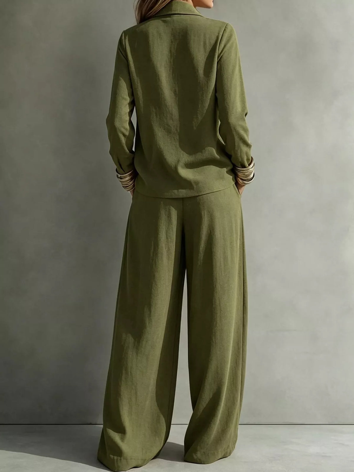 Top and Wide-Leg Pants Set — back view