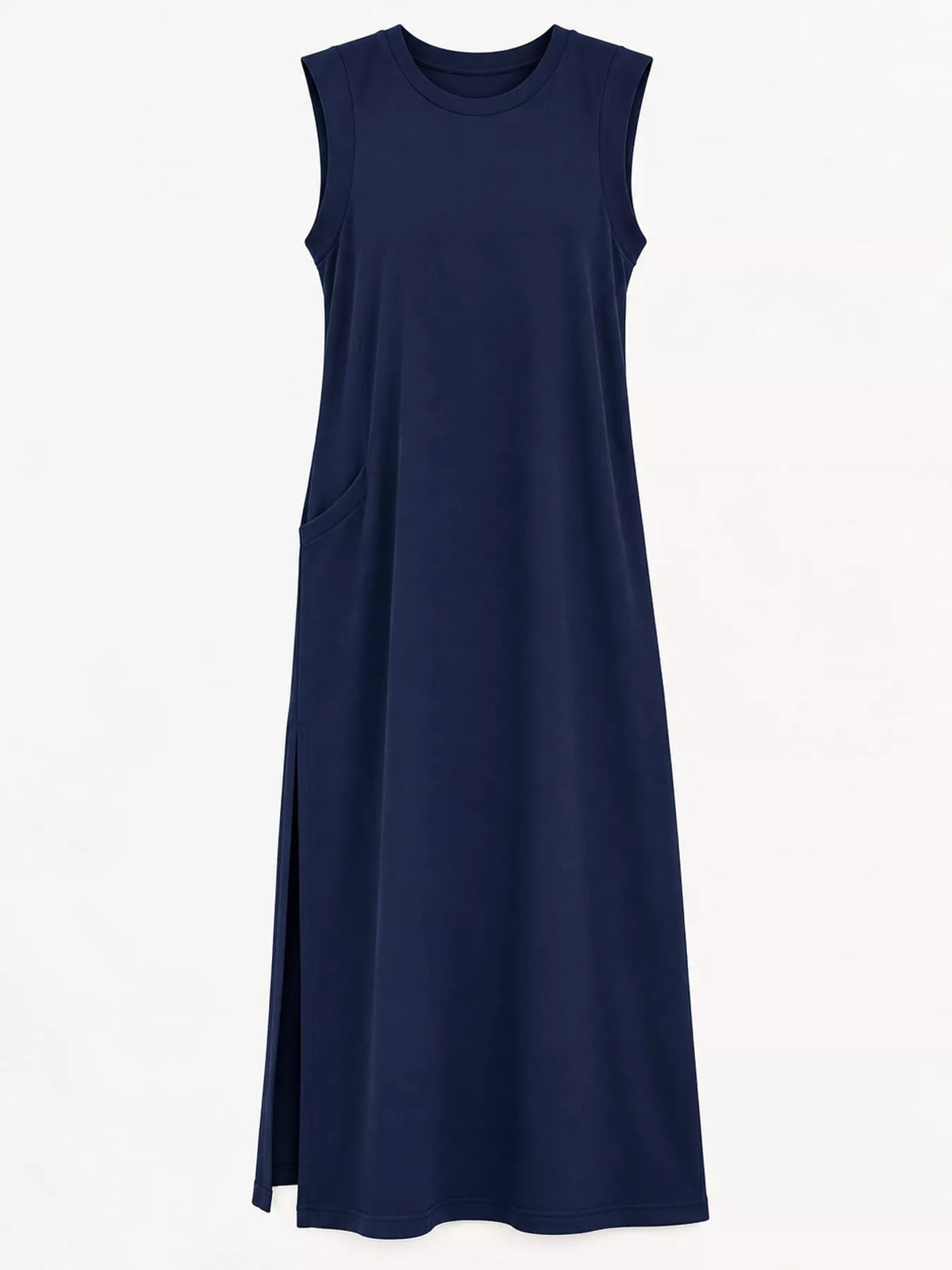 Round neck sleeveless maxi dress, product view