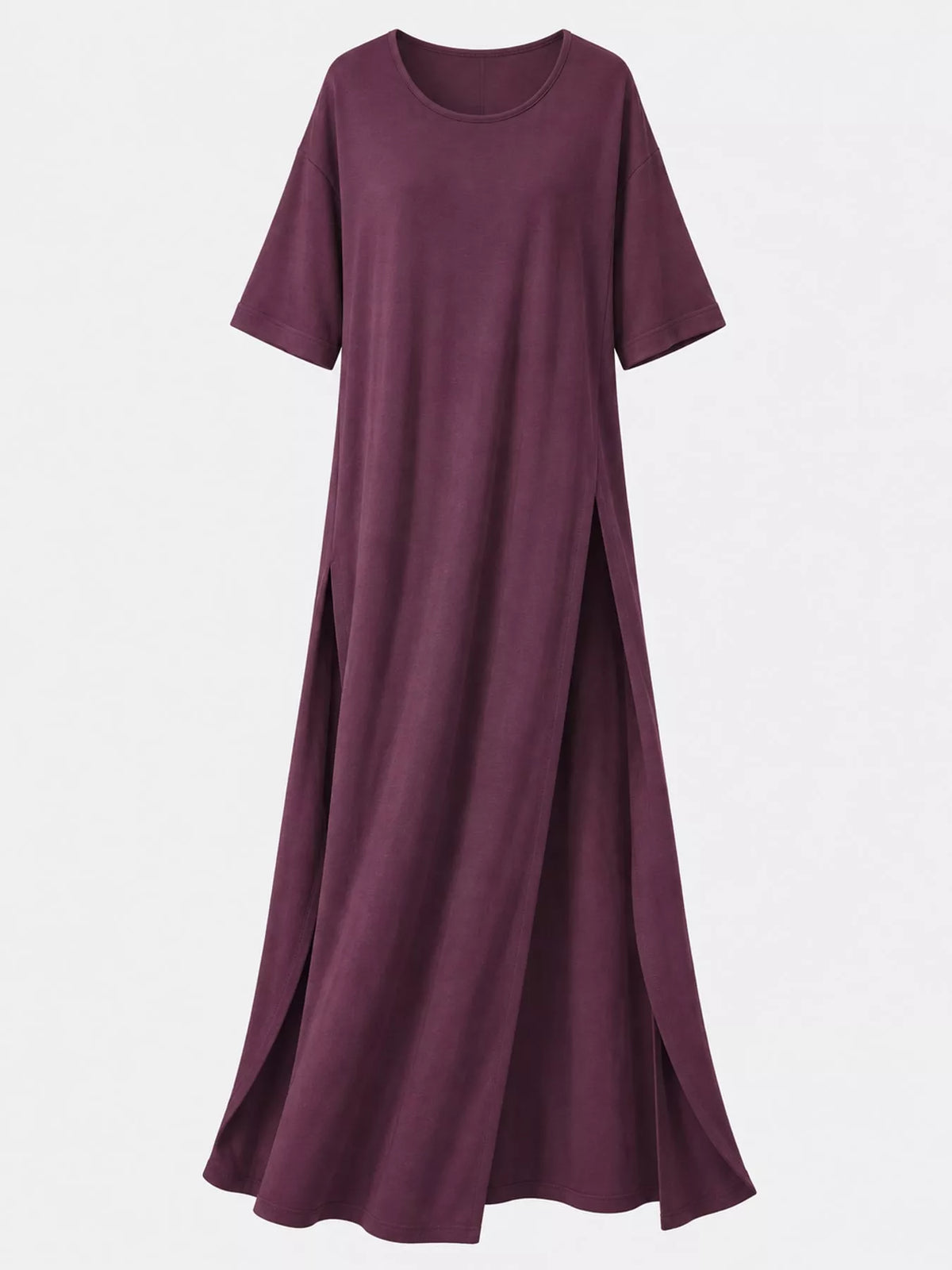 High-Slit Maxi Tunic Dress — garment front