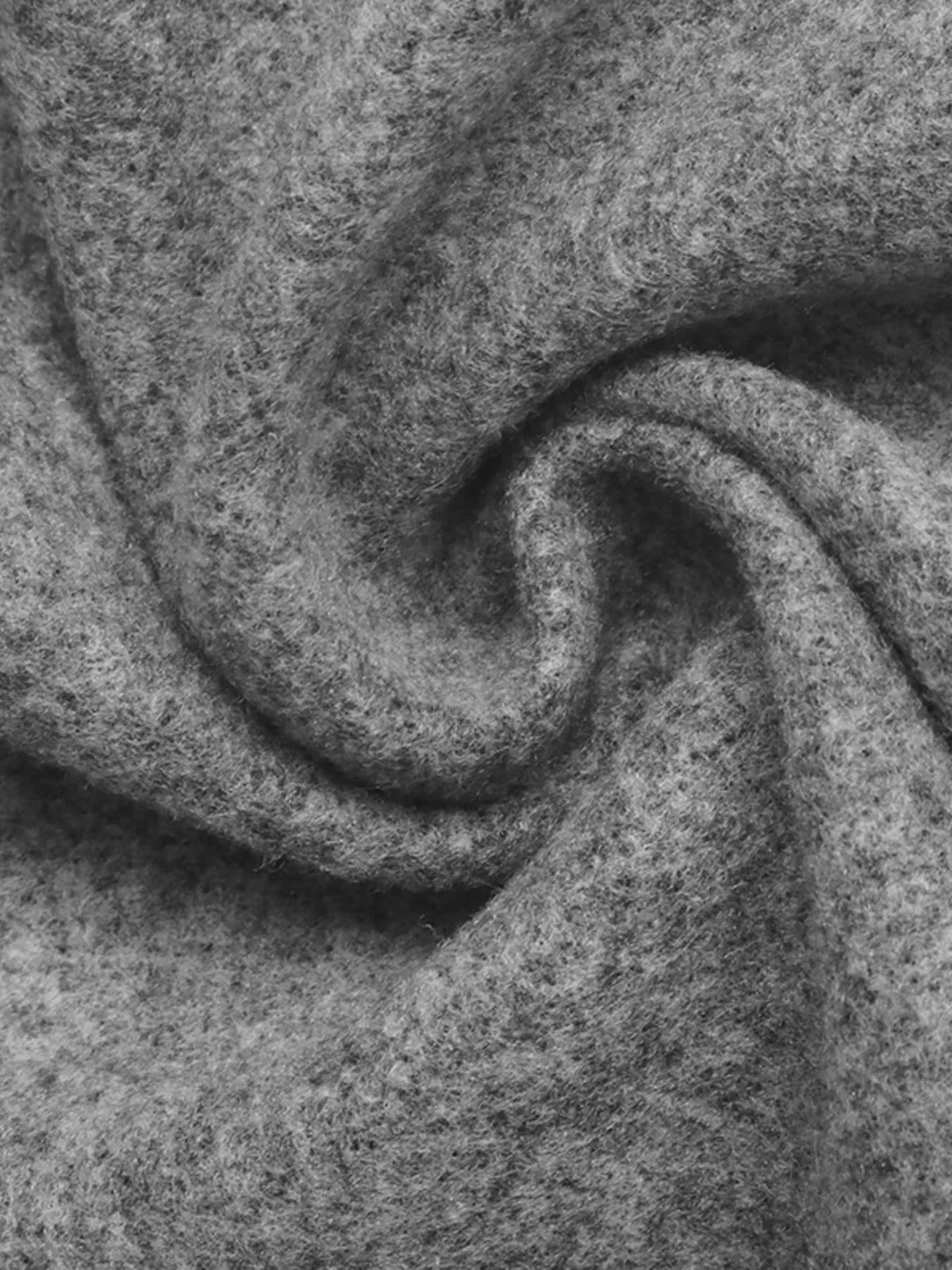 Gray zip-up cropped shacket, fabric close-up