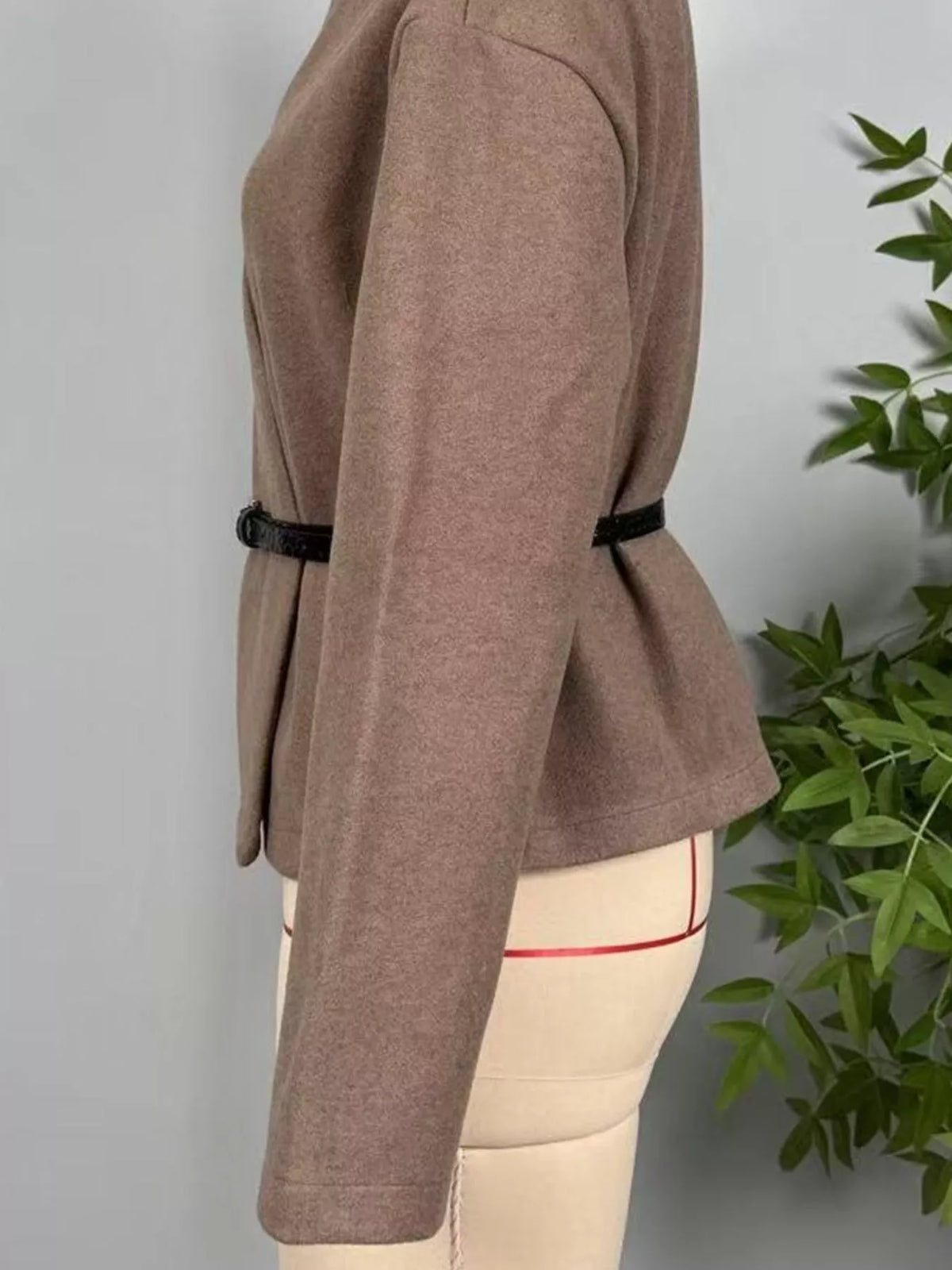 V-Neck Belted Wrap Jacket — side view