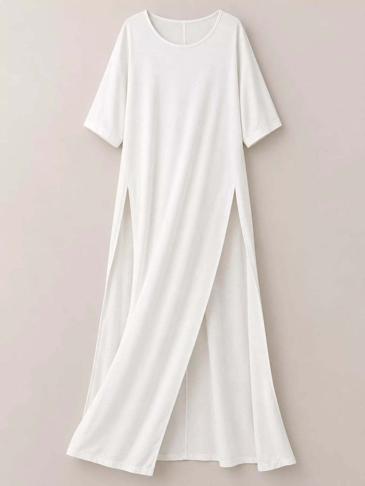 High-Slit Maxi Tunic Dress — garment front
