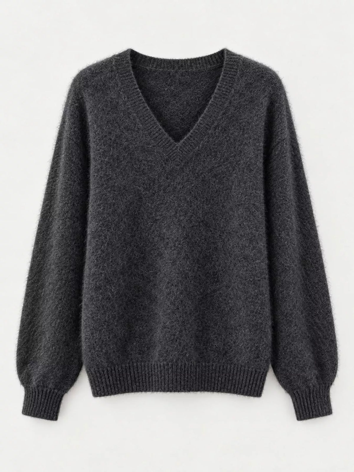 Gray v-neck sweater