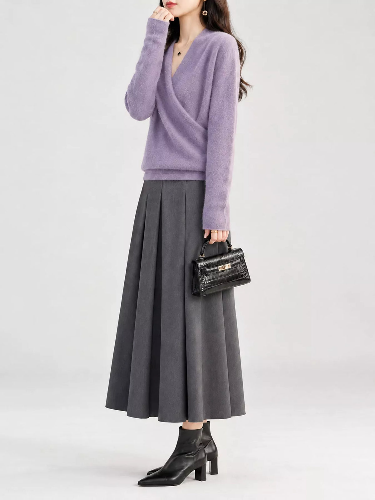 Surplice Long Sleeve Sweater — side view