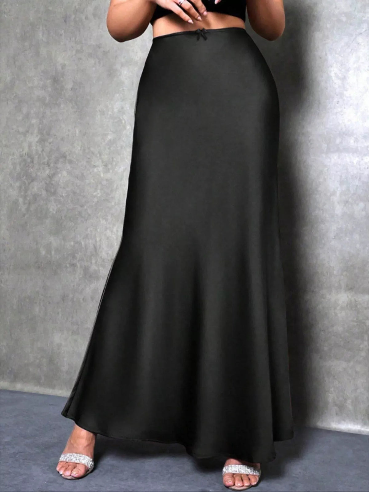 Trendsi High Waist Satin Maxi Skirt -