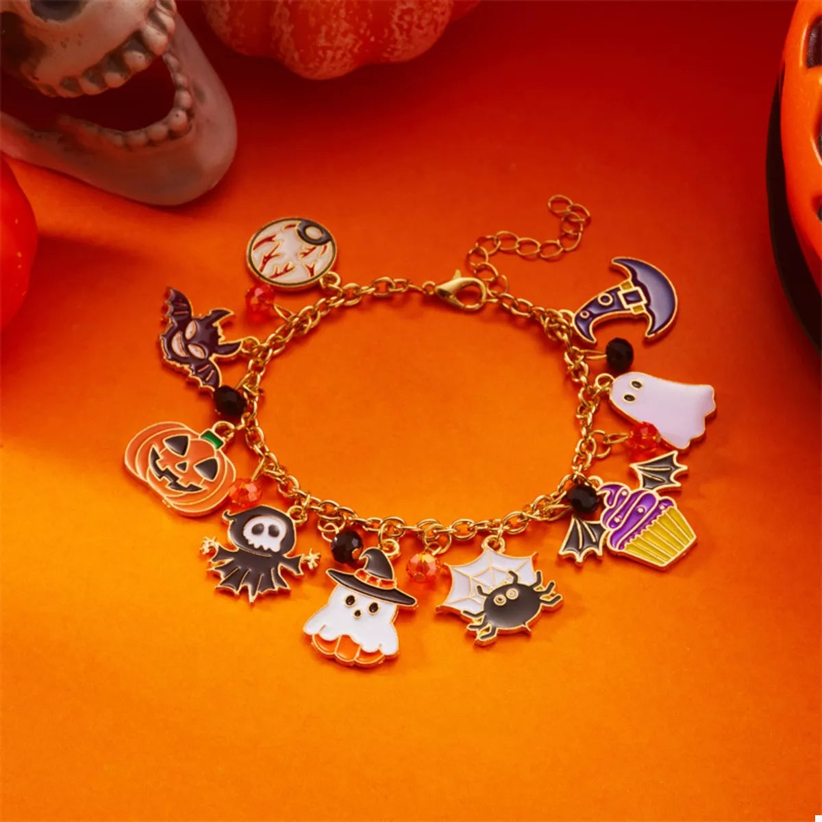 Trendsi 18K Gold-Plated Halloween Charm Bracelet -