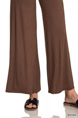 Trendsi Zenana Fold Over Waist Comfy Wide Leg Pants -