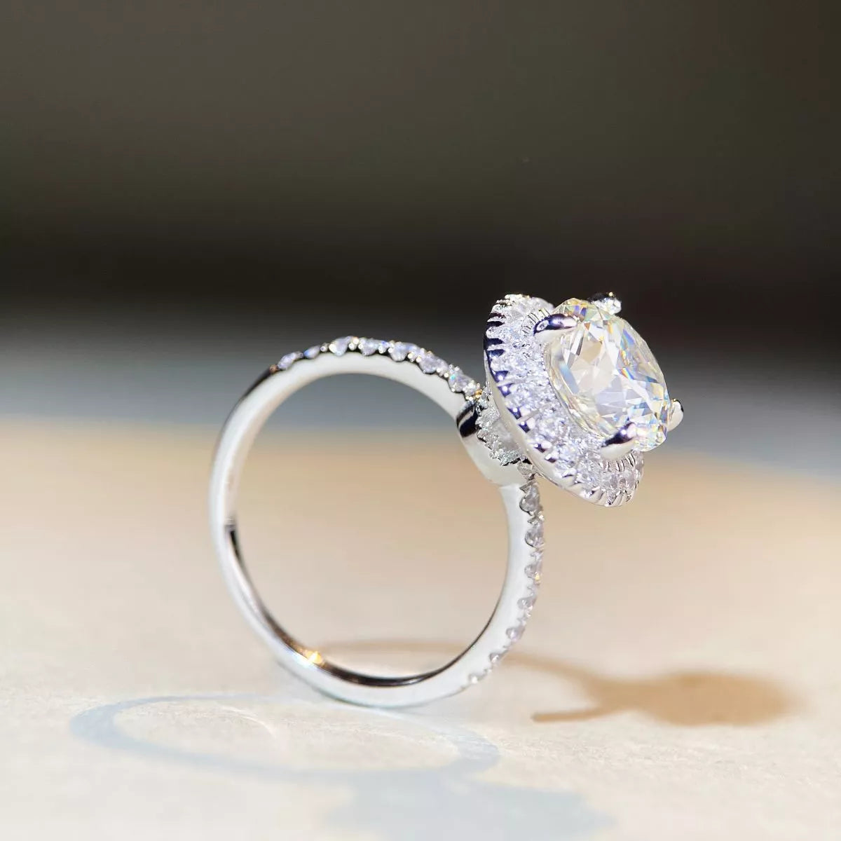 Trendsi 5 Carat Moissanite 925 Sterling Silver Round Ring -