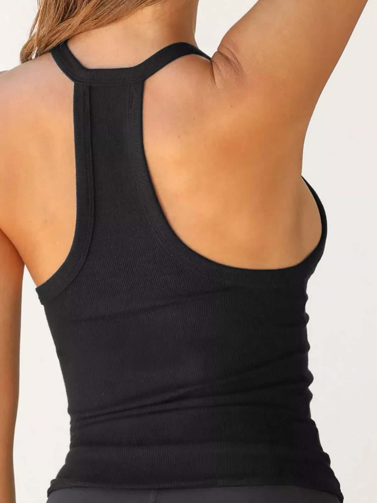 Ribbed Racerback Tank Top — back view