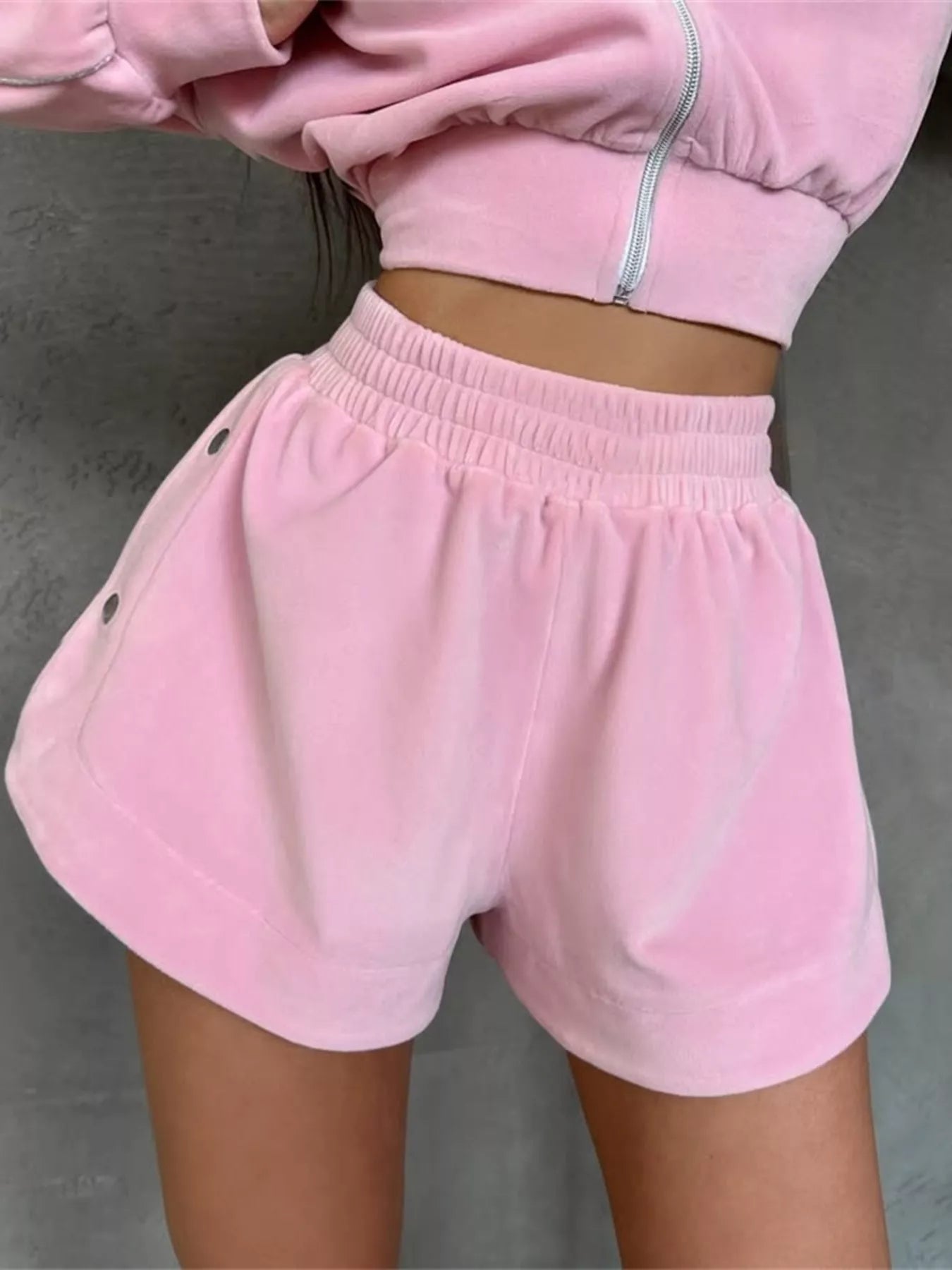 Trendsi Zip-Up Outerwear and Shorts Set -