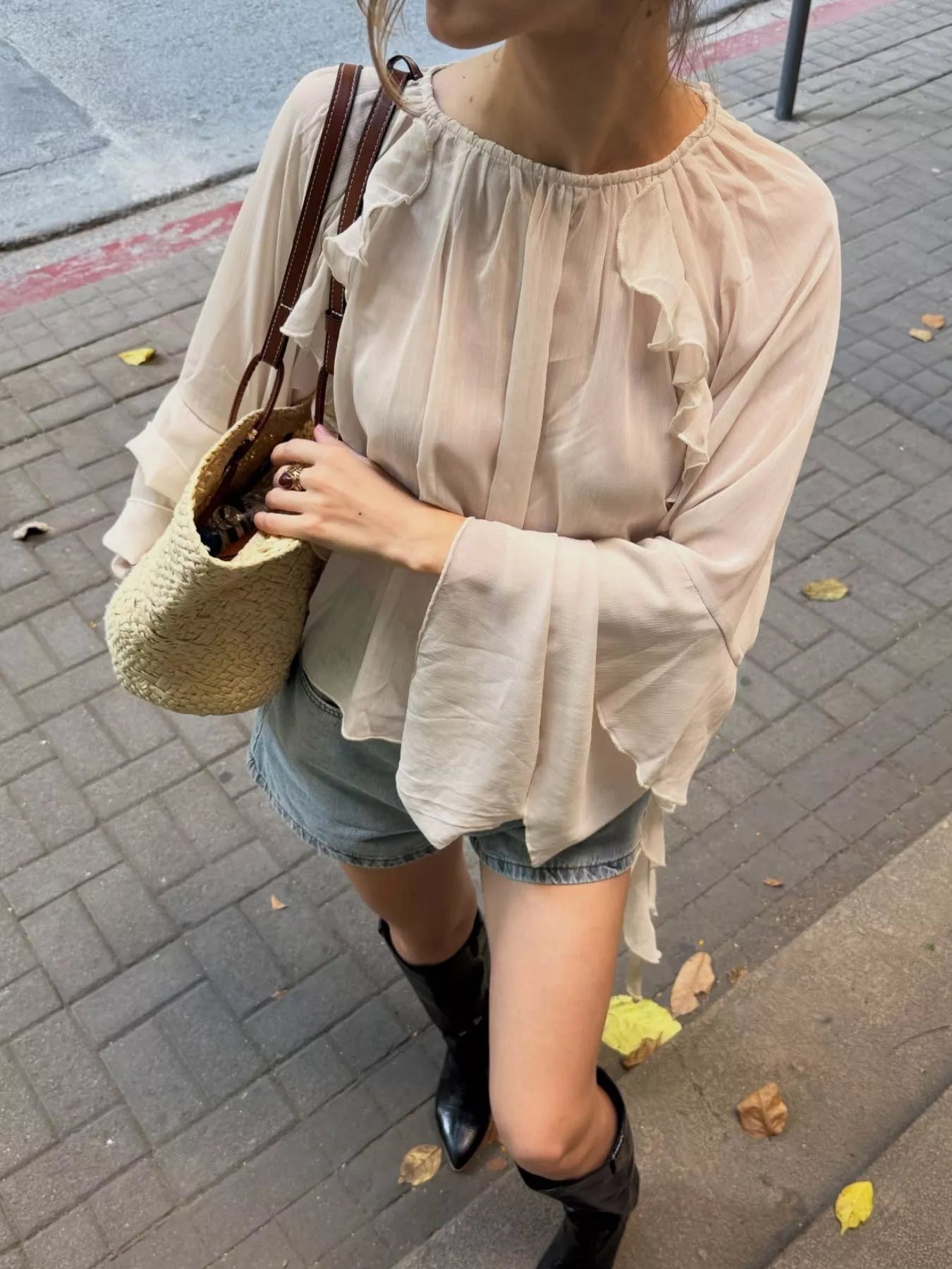 Trendsi Ruffled Flare Sleeve Blouse -