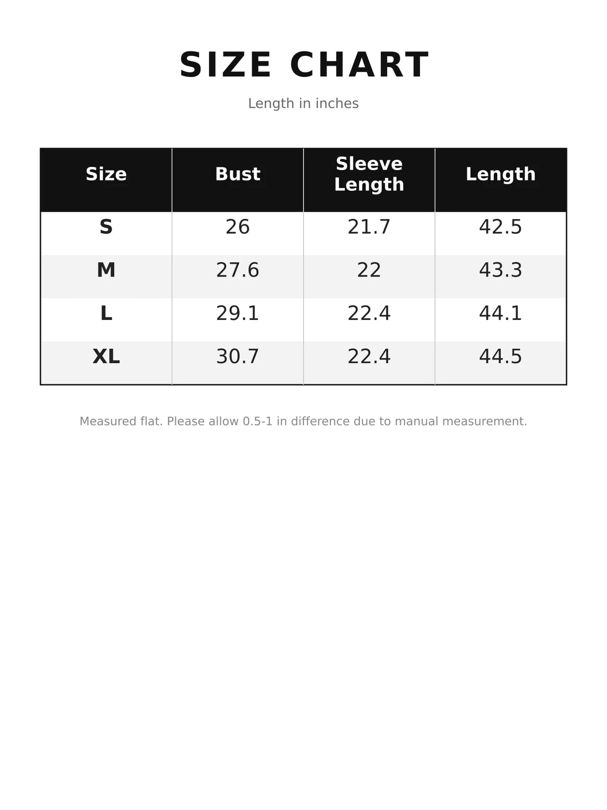 Size chart for women's decorative button ribbed knit sweater dress