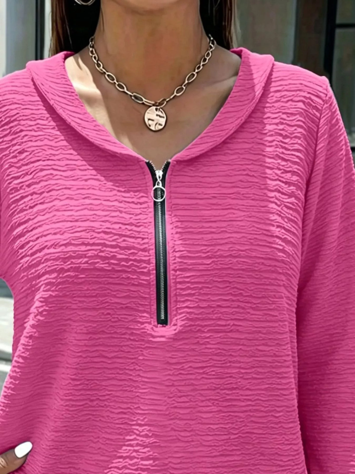 Stand-collar long sleeve blouse, construction and design details