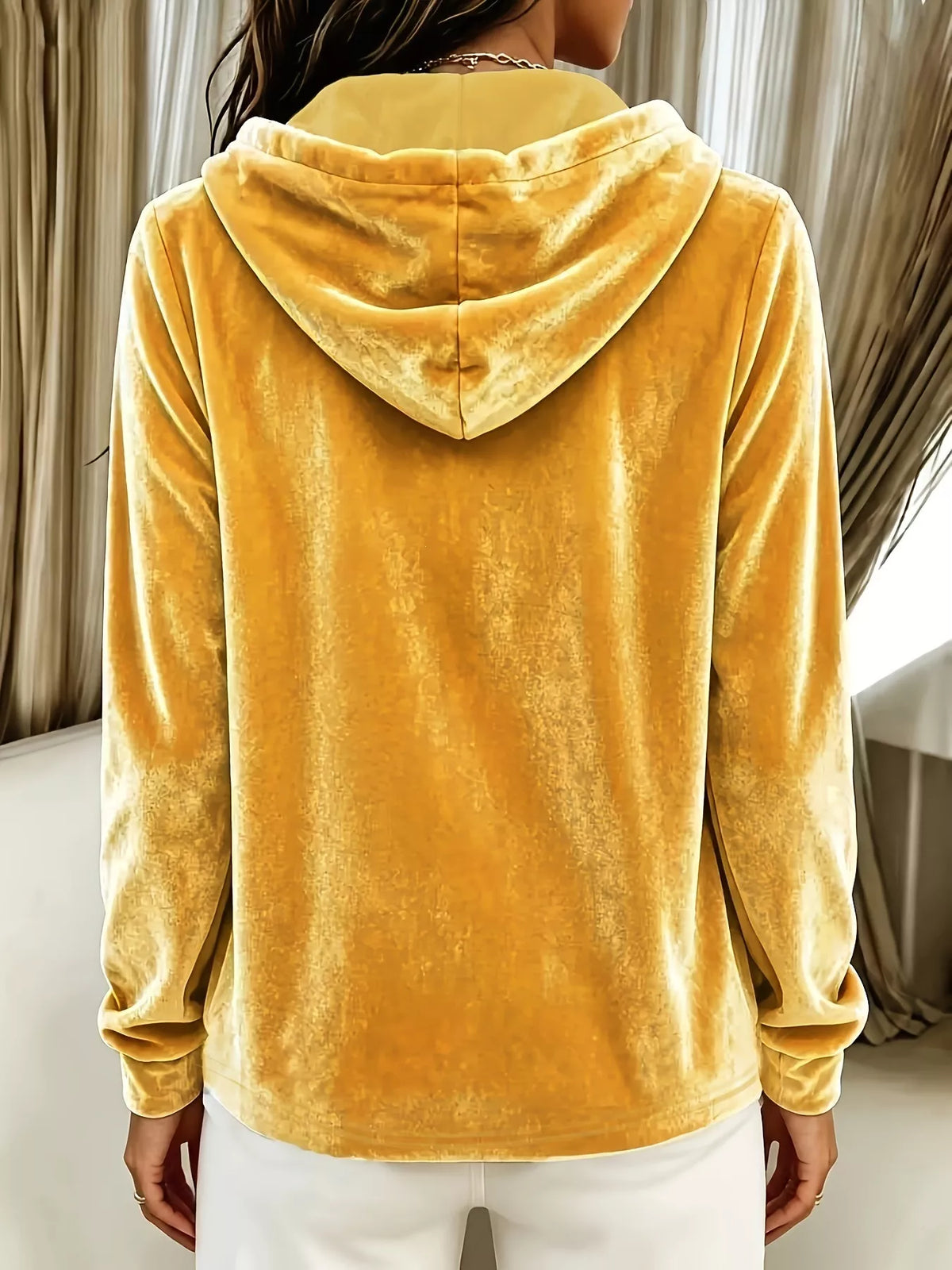 Trendsi Full Size Drawstring Button Detail Hoodie Plus Size -