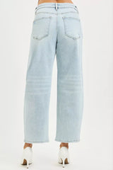 Trendsi RISEN High Rise Crop Barrel Jeans -