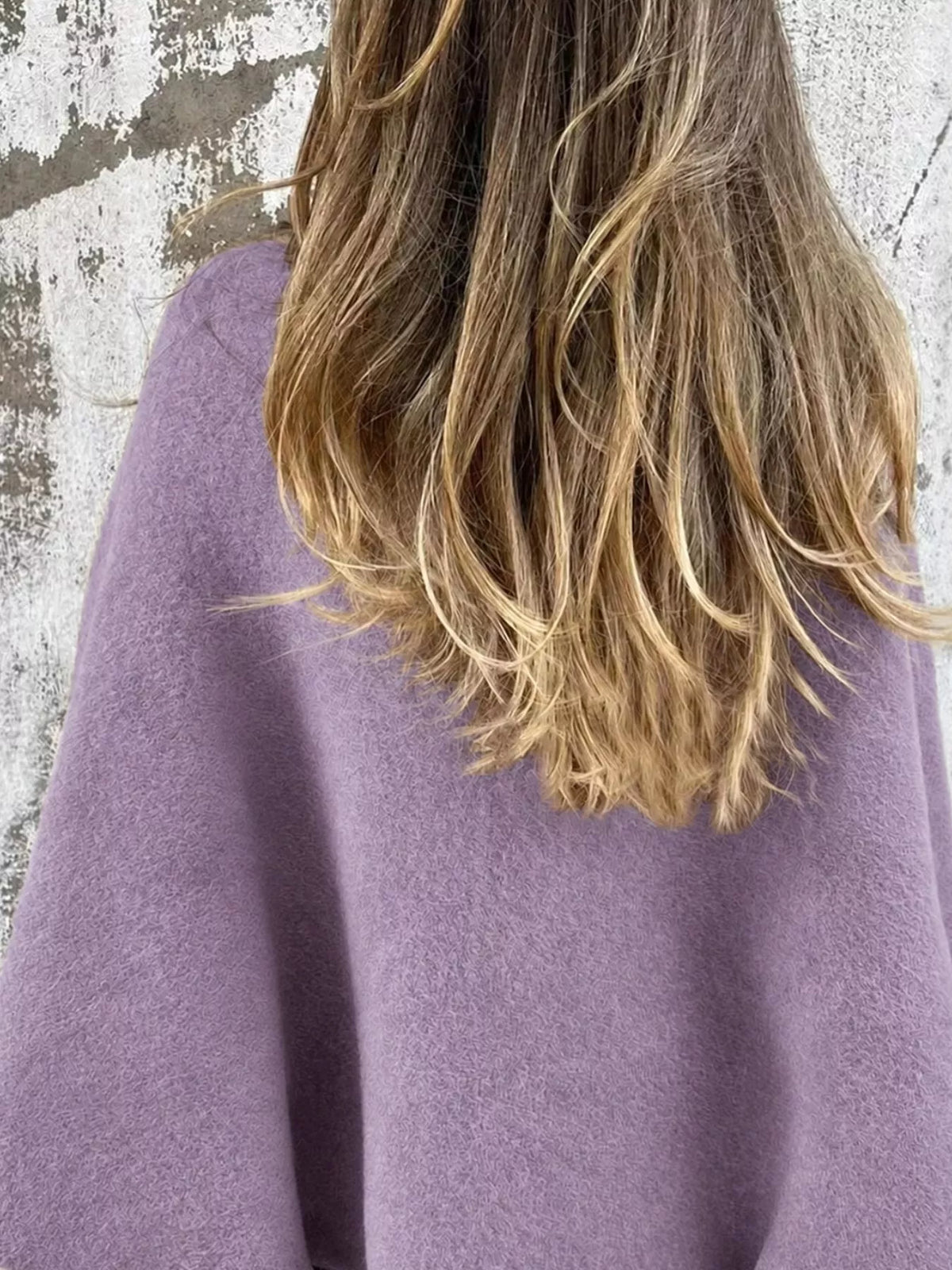 Fuzzy Texture Open-Front Cropped Jacket — back view