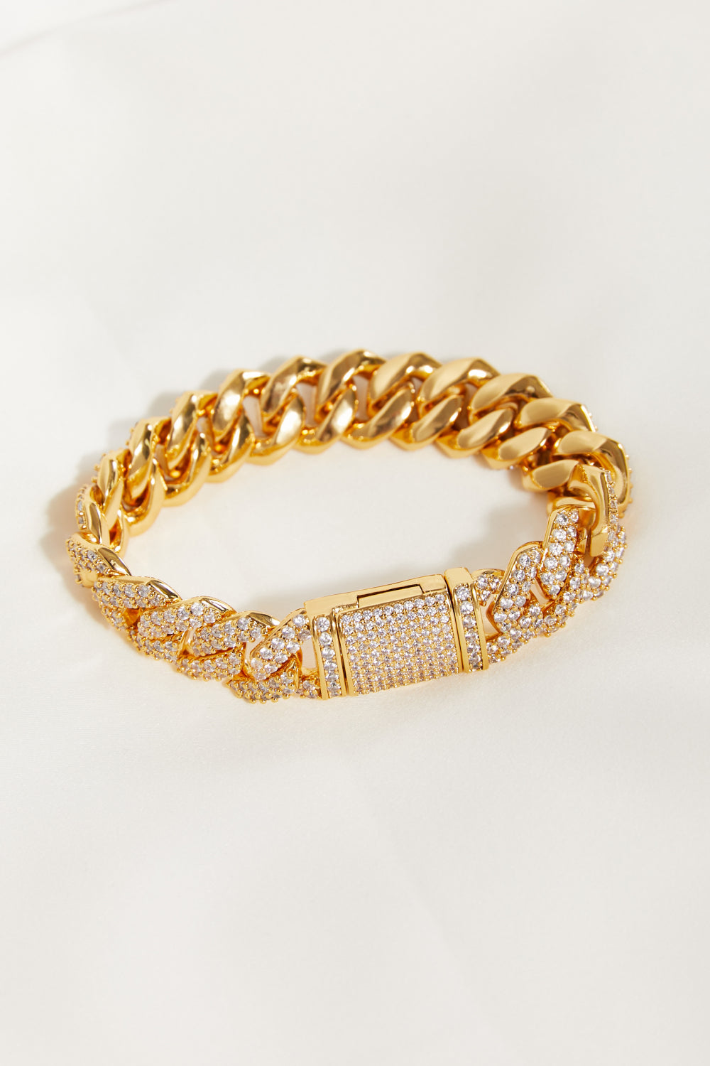 Women's Gold-Plated Zircon Bracelet 7-8 Inch Chain — product view 1