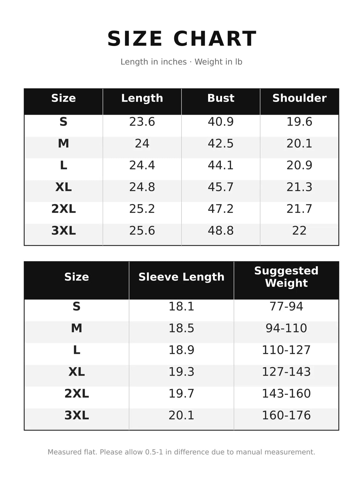 Size chart for button detail dropped shoulder sweatshirt