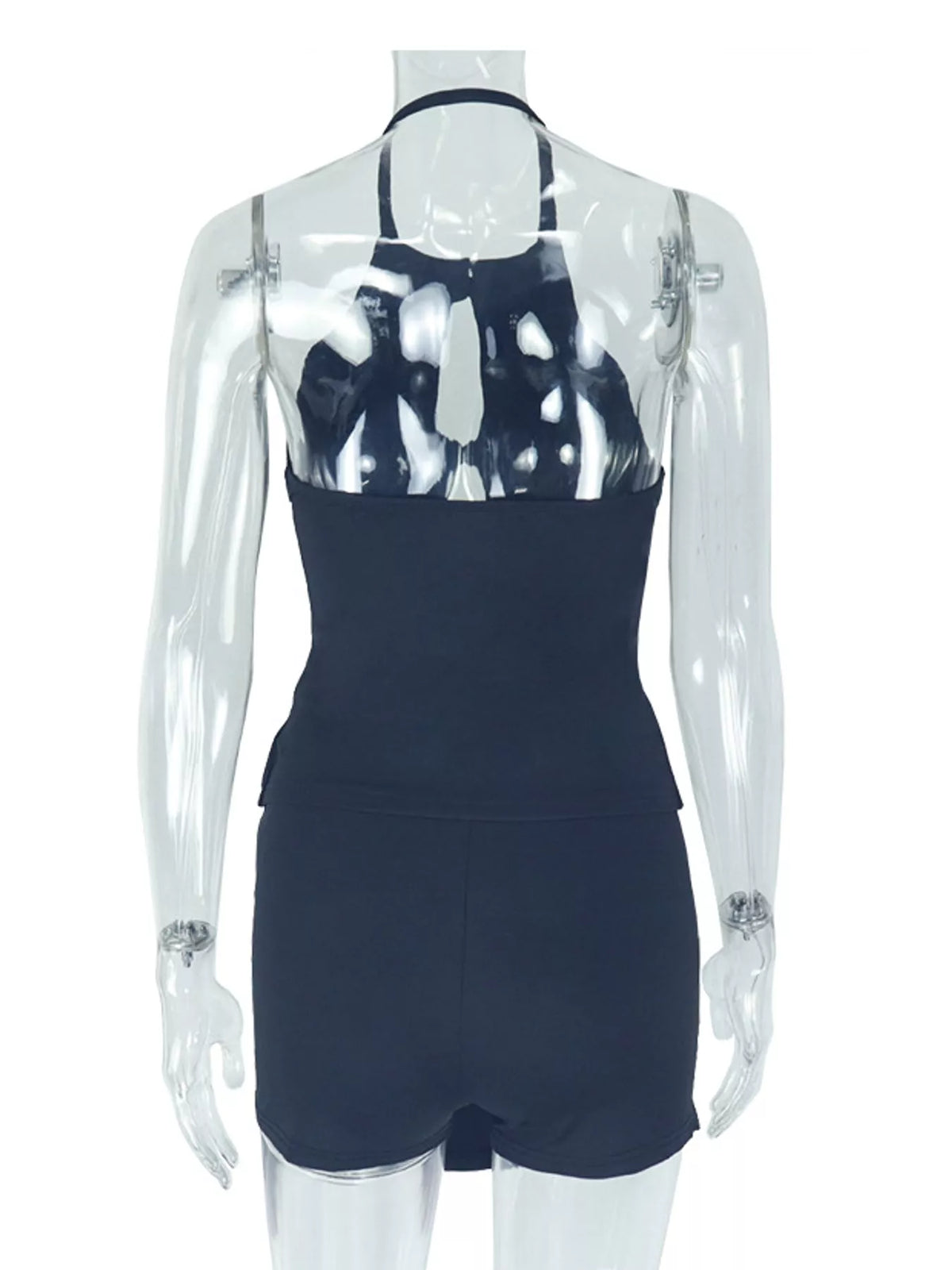 Halter Cut-Out Vest and Skort Set — garment back