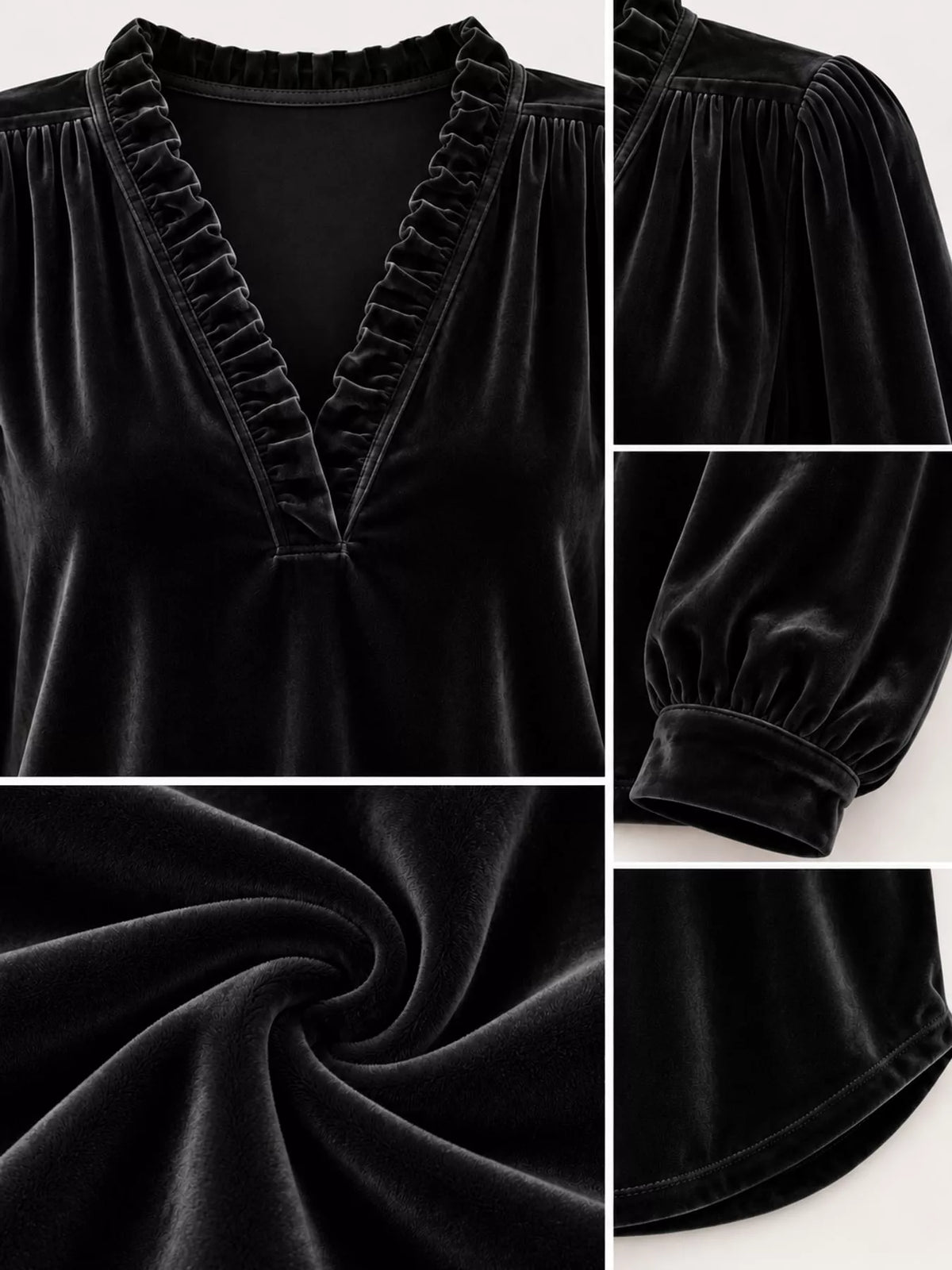 Long-sleeve blouse, garment detail