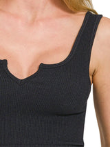 Trendsi Zenana Seamless Split Neck Bra Tank Top -