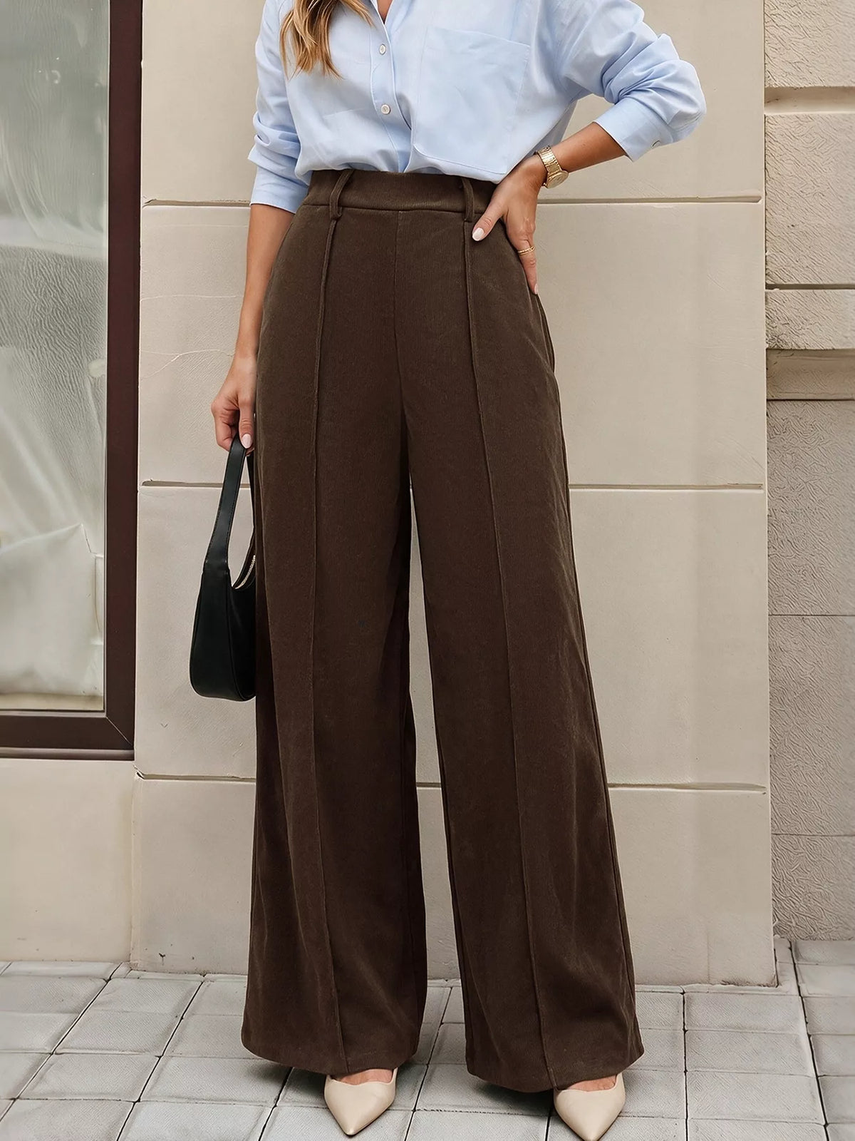 Trendsi High-Waisted Wide-Leg Pants -