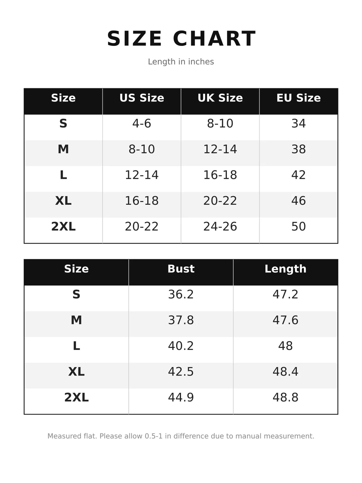 Boat neck short sleeve midi dress, size and measurement chart