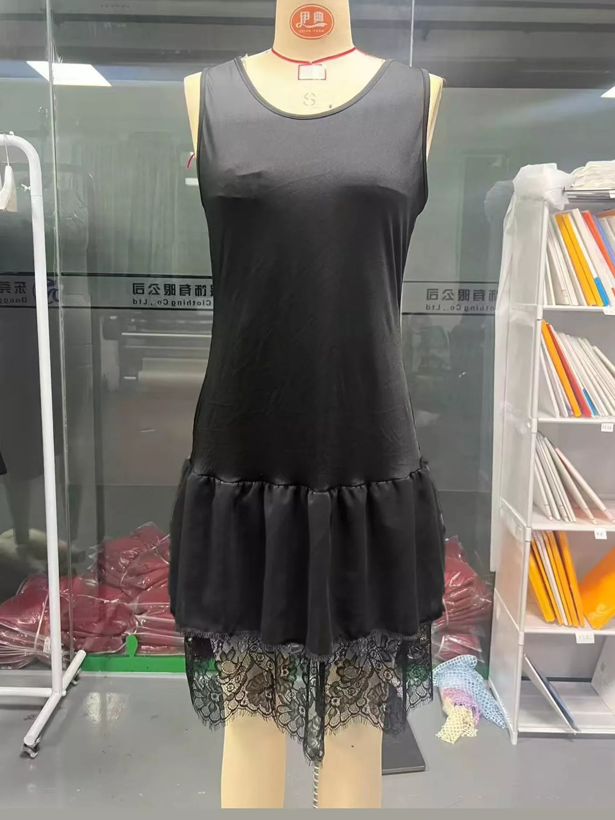 Turtleneck Sweater and Lace Hem Dress Set — top component