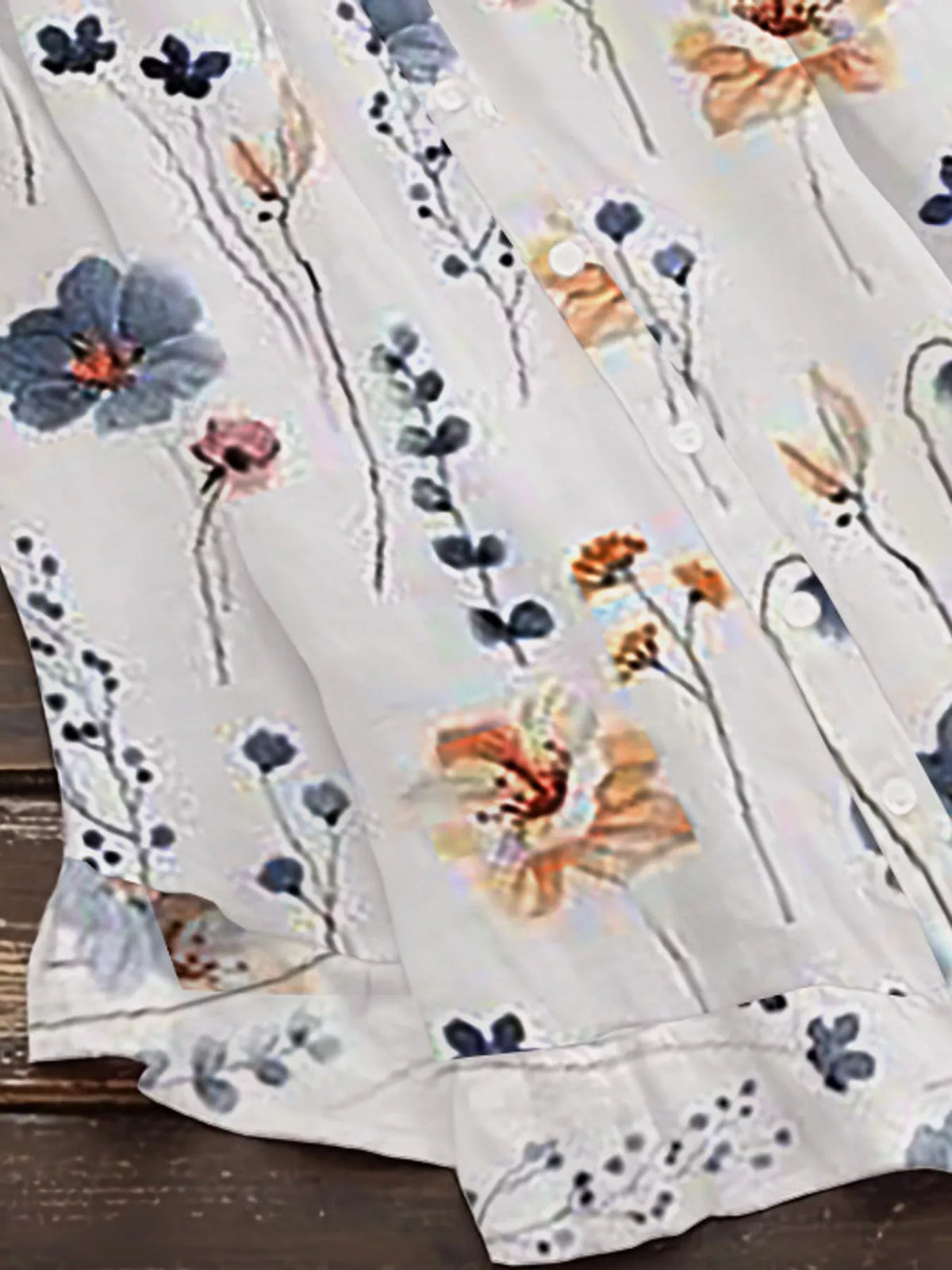 Ruffle Hem Short Sleeve Blouse — garment construction details