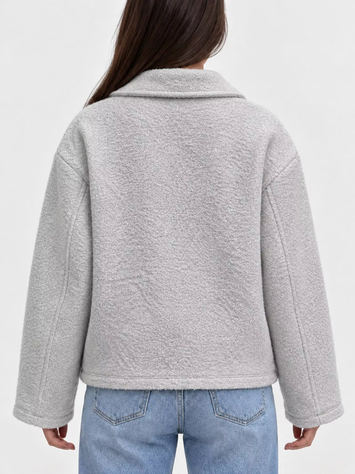 Zip-Up Cropped Jacket — back view