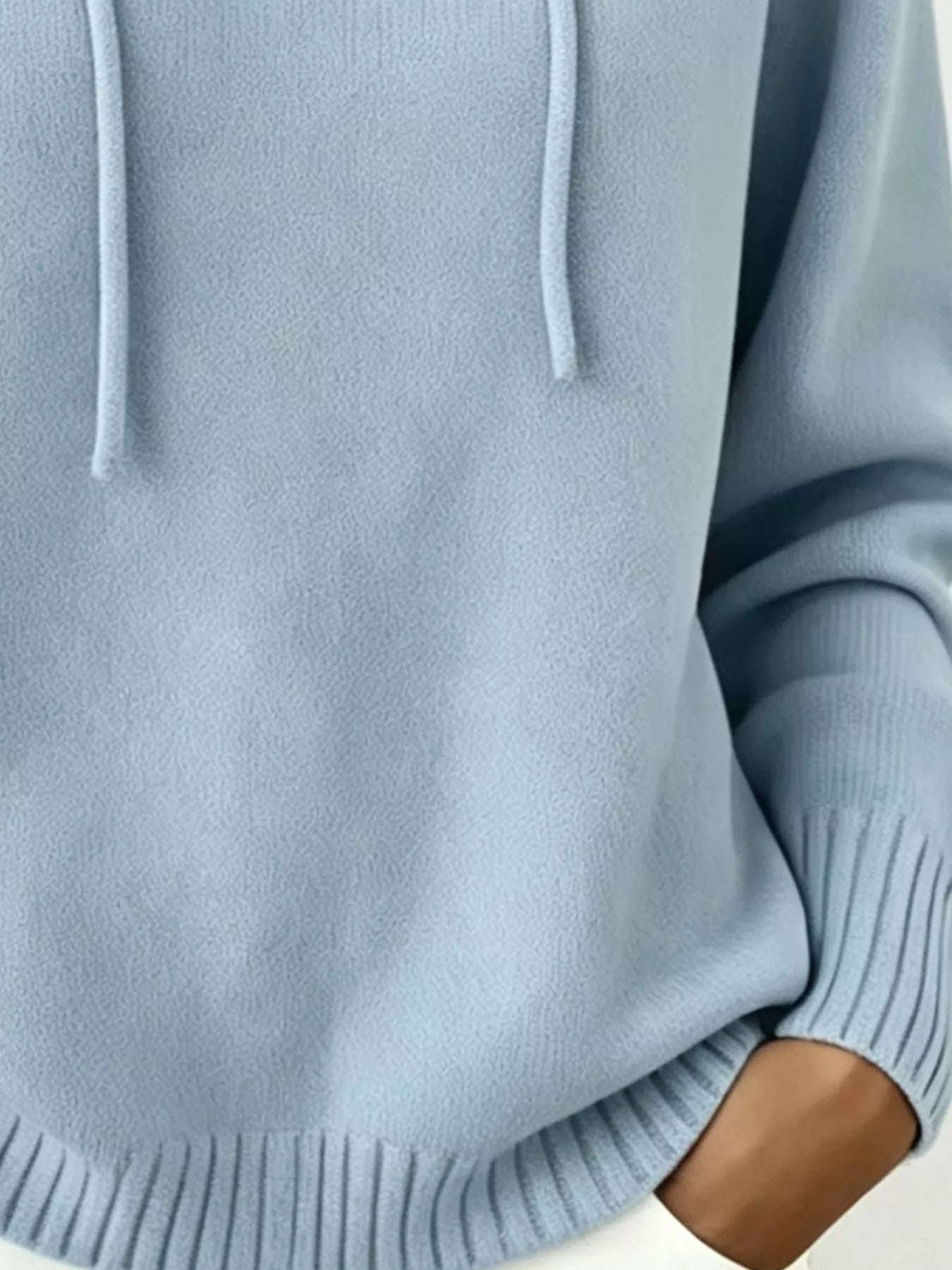Trendsi Cozy Ribbed Long‑Sleeve Hooded Sweater -