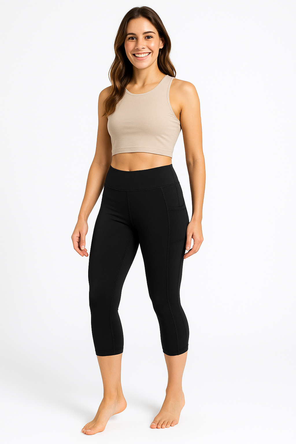 Rae Mode High Waist Active Workout Capri Leggings - Pants sb_bottoms