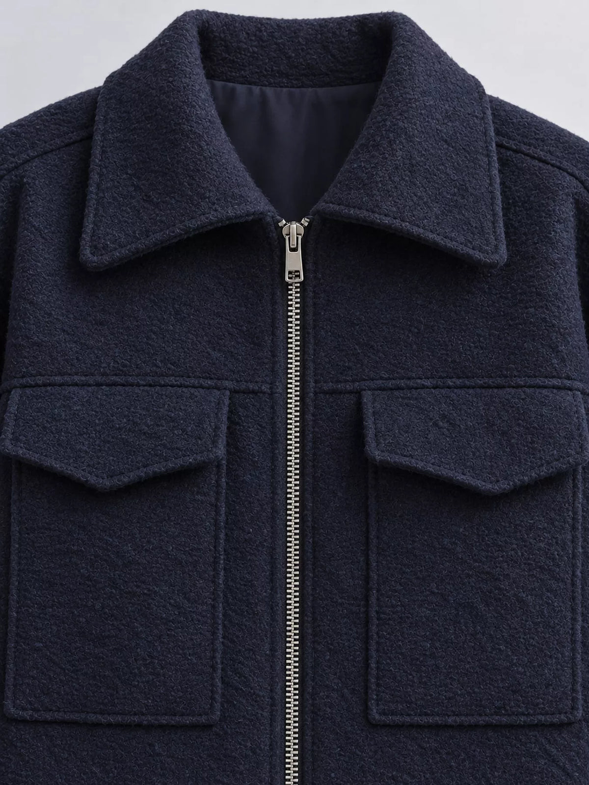 Zip-Up Cropped Jacket — construction details