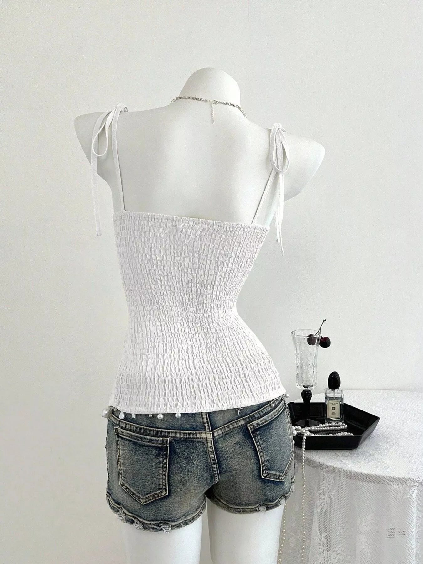 Trendsi Lace-Trimmed Tie Shoulder Cami -